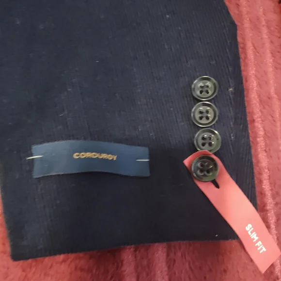 Stafford Classic Corduroy Navy Blazer - Picture 11 of 16
